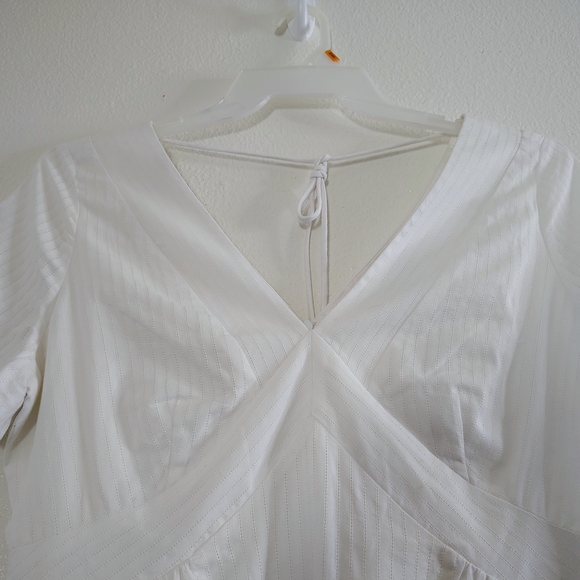 Banana Republic White Mini Dress V-Neck Short Sleeve NWT Size S - Picture 4 of 15